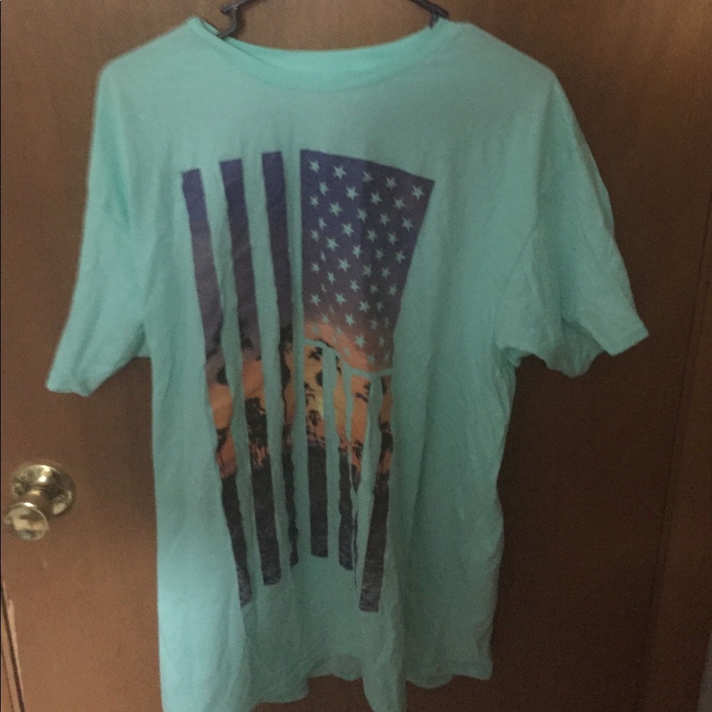 American Flag with a beach tee shirt